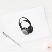 Pop Art Headphone Ovale Sticker (Envelop)