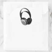 Pop Art Headphone Ovale Sticker (Tas)