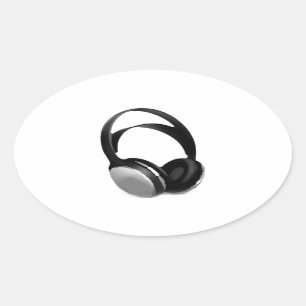 Pop Art Headphone Ovale Sticker