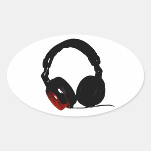 Pop Art Headphone Ovale Sticker