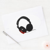 Pop Art Headphone Ovale Sticker (Envelop)