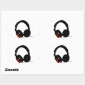 Pop Art Headphone Ovale Sticker (Vel)