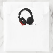 Pop Art Headphone Ovale Sticker (Tas)