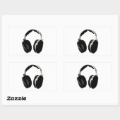 Pop Art Headphone Rechthoekige Sticker (Vel)