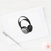Pop Art Headphone Rechthoekige Sticker (Envelop)
