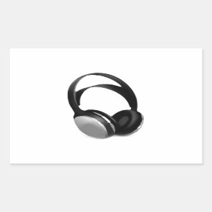 Pop Art Headphone Rechthoekige Sticker