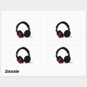 Pop Art Headphone Rechthoekige Sticker (Vel)
