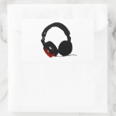 Pop Art Headphone Rechthoekige Sticker (Tas)
