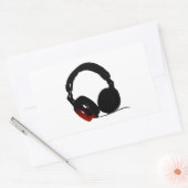 Pop Art Headphone Rechthoekige Sticker (Envelop)