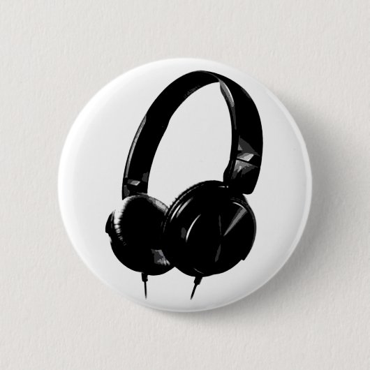 Pop Art Headphone Ronde Button 5,7 Cm (Voorkant)