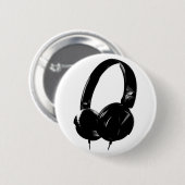 Pop Art Headphone Ronde Button 5,7 Cm (Voorkant /achterkant)