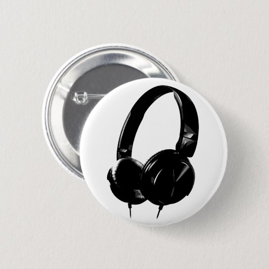 Pop Art Headphone Ronde Button 5,7 Cm (Voorkant /achterkant)