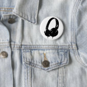 Pop Art Headphone Ronde Button 5,7 Cm (In situ)