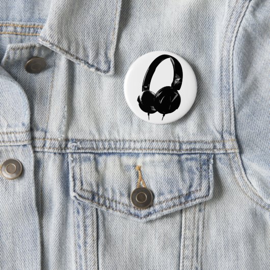 Pop Art Headphone Ronde Button 5,7 Cm (In situ)