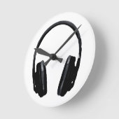 Pop Art Headphone Ronde Klok (Hoek)