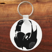Pop Art Headphone Sleutelhanger (Voorkant)