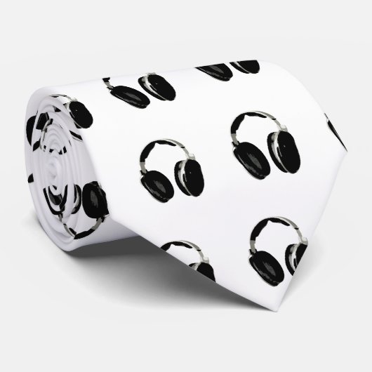 Pop Art Headphone Stropdas (Opgerold)