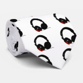 Pop Art Headphone Stropdas (Opgerold)