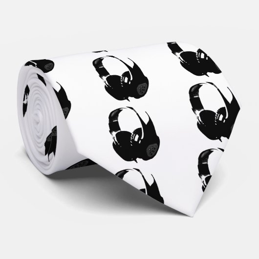 Pop Art Headphone Stropdas (Opgerold)