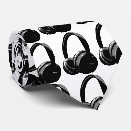 Pop Art Headphone Stropdas (Opgerold)