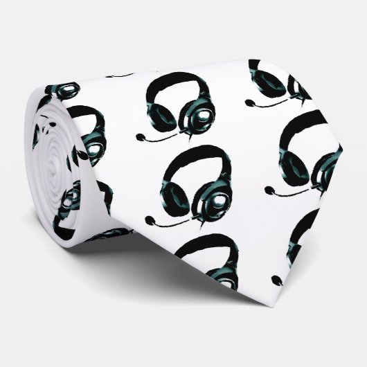 Pop Art Headphone Stropdas (Opgerold)