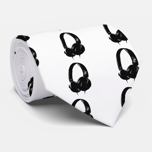 Pop Art Headphone Stropdas (Opgerold)