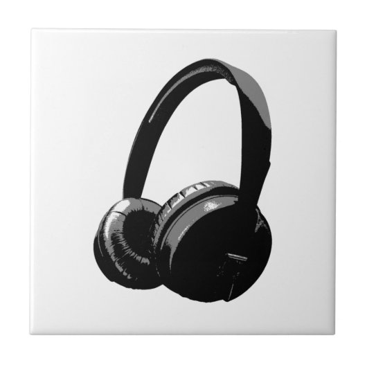 Pop Art Headphone Tegeltje (Voorkant)