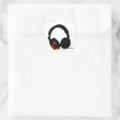 Pop Art Headphone Vierkante Sticker (Tas)