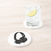 Pop Art Headphone Zandsteen Onderzetter (Zijkant)