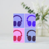 Pop Art Headphones Briefkaart (Staand voorkant)