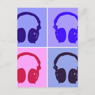 Pop Art Headphones Briefkaart
