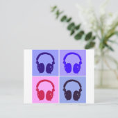 Pop Art Headphones Briefkaart (Staand voorkant)