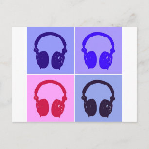 Pop Art Headphones Briefkaart