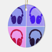 Pop Art Headphones Keramisch Ornament (Links)