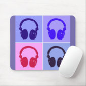 Pop Art Headphones Muismat (Met muis)