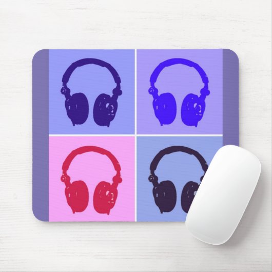 Pop Art Headphones Muismat (Met muis)