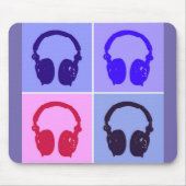 Pop Art Headphones Muismat (Voorkant)