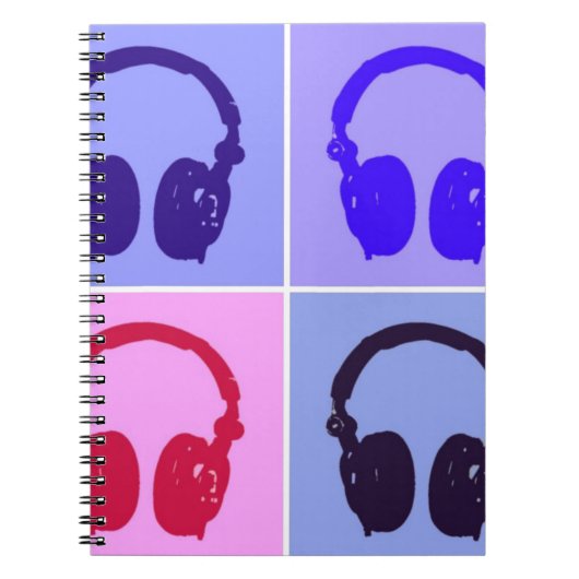 Pop Art Headphones Notitieboek (Voorkant)