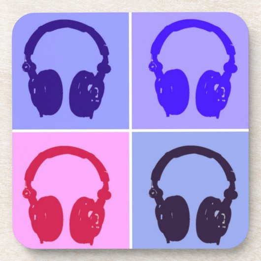 Pop Art Headphones Onderzetter (Voorkant)