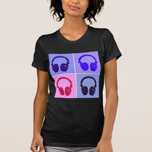 Pop Art Headphones T-shirt (Voorkant)
