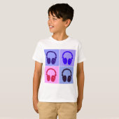 Pop Art Headphones T-shirt (Voorkant volledig)