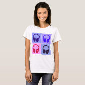 Pop Art Headphones T-shirt (Voorkant volledig)