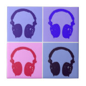 Pop Art Headphones Tegeltje (Voorkant)
