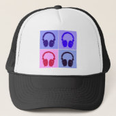 Pop Art Headphones Trucker Pet (Voorkant)