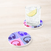 Pop Art Headphones Zandsteen Onderzetter (Zijkant)