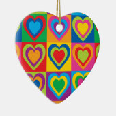 Pop Art Hearts Keramisch Ornament (Rechts)