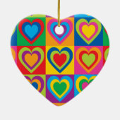 Pop Art Hearts Keramisch Ornament (Achterkant)