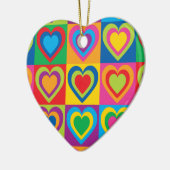 Pop Art Hearts Keramisch Ornament (Links)