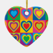 Pop Art Hearts Keramisch Ornament (Voorkant)