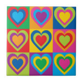 Pop Art Hearts Tegeltje (Voorkant)